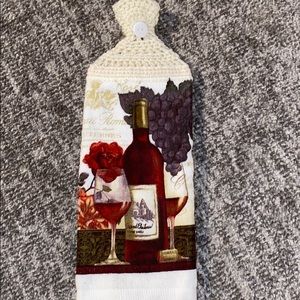 Handmade crocheted dish towel- Wine, Roses
